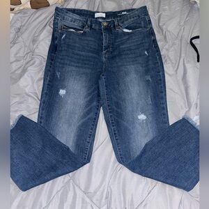 Nicole Miller High Rise Slim Straight Jeans.